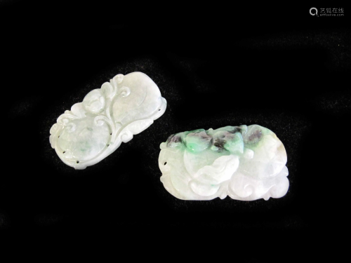 Two Chinese carved jade or jadeite pendants,