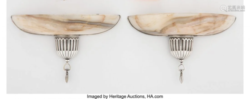 28166: A Pair of American Agate and Silver Sc…