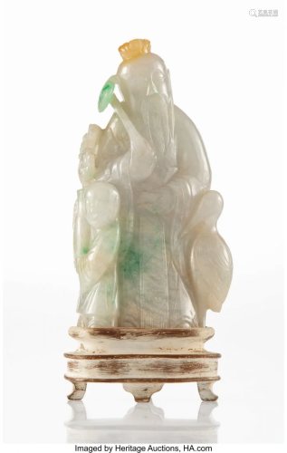 28023: A Chinese Carved Jadeite Figure 5 x 3 x…
