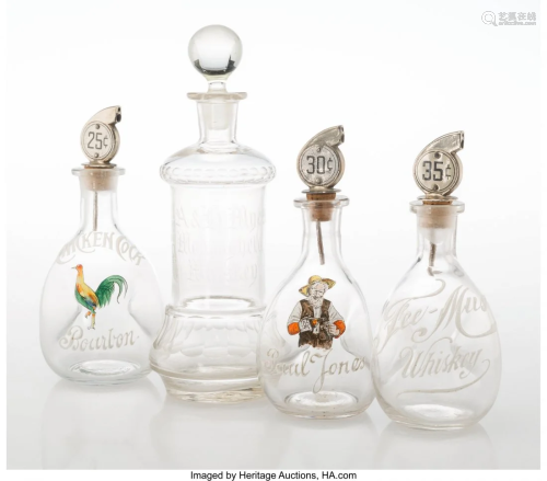 28115: Group of Four American Glass Decanters wit…
