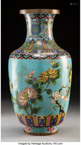 28035: A Chinese Cloisonné Enamel Vase 17-1/4 x