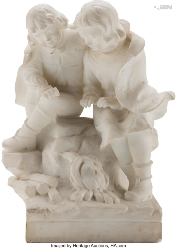 28212: A Carved Marble Figural Sculpture of C…