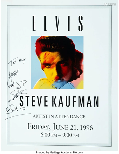 28073: After Steve Kaufman Elvis, poster, 1996 S…