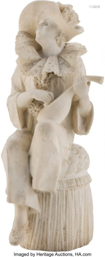 28228: A Carved Marble Sculpture of a Lute Pl…
