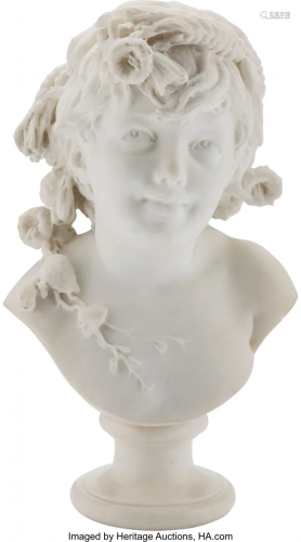 28217: An Italian Carved Marble Bust of a Girl,…