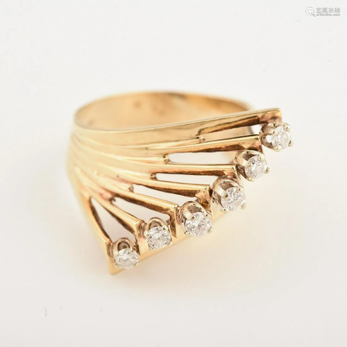 Diamond, 14k Yellow Gold Ring.