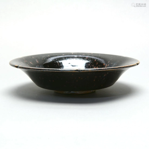 Chineseâ€ Ding Black Glazed Russet Splashed Dish