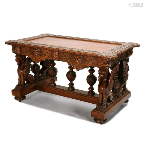 Renaissance Revival Style Library Table