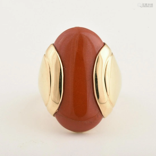 Jasper, 14k Yellow Gold Ring.