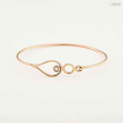 Diamond, 14k Yellow Gold Bracelet.