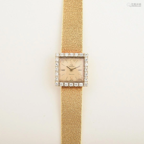 Ladies Omega Diamond, 18k Gold Wristwatch.