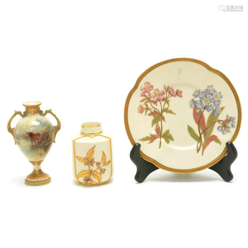 Three English Royal Worcester Articles including V…