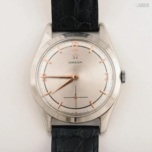 Omega Stainless Steel, Leather Wristwatch - Ref. No.