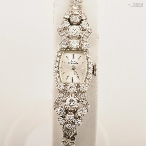 Ladies Paul Breguette Diamond, 14k White Gold