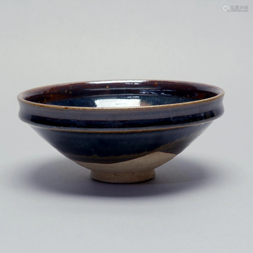 Chinese Cizhou Russet Splashed Black Glazed Bowl