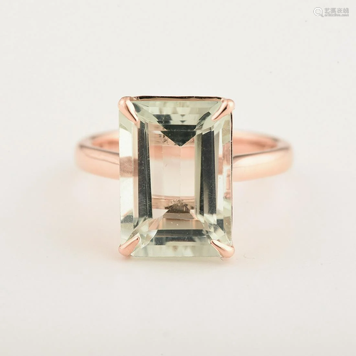 Quartz, 14k Rose Gold Ring.