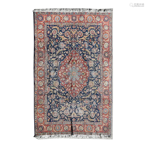 Persian Wool Area Rug with Dense Floral Design on …