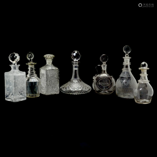 Seven Various Glass Decanters Including Tiffany & …