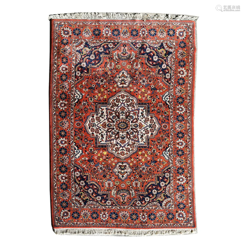 Indian Heriz Style Wool Rug.