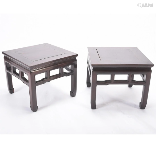 Two Chinese Rosewood Square Tables*.