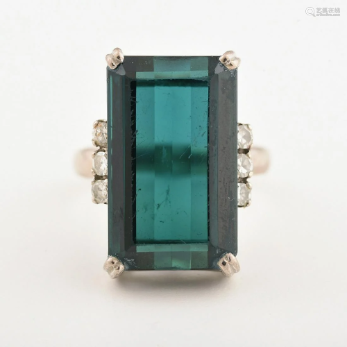 H. Stern Tourmaline, Diamond, 18k White Gold Ring.