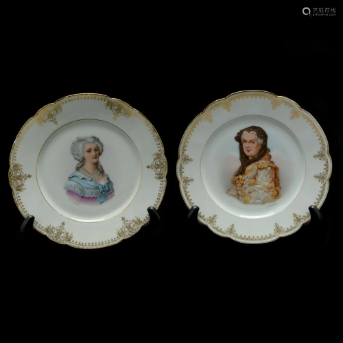 Ten Mid 19th Century Sevres Porcelain Later Decorated
