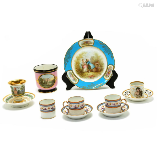 Collection of Continental Porcelain Articles Including
