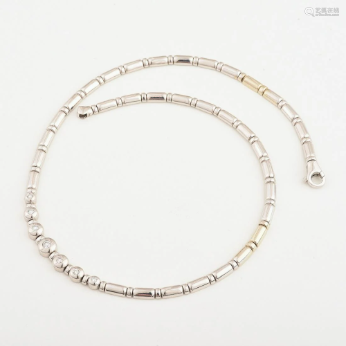 Diamond, 14k White Gold Necklace.