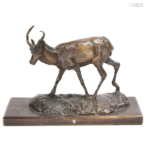 Bronze Sculpture of a Four Point Buck After Charles