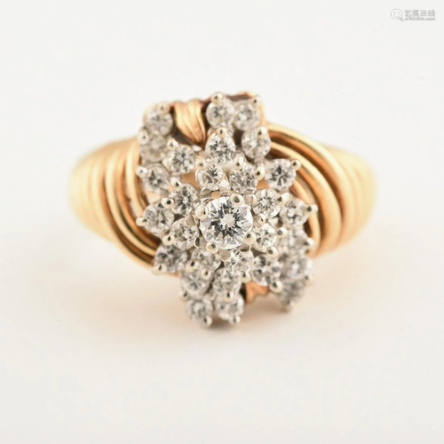 Diamond, 14k Yellow Gold Ring.