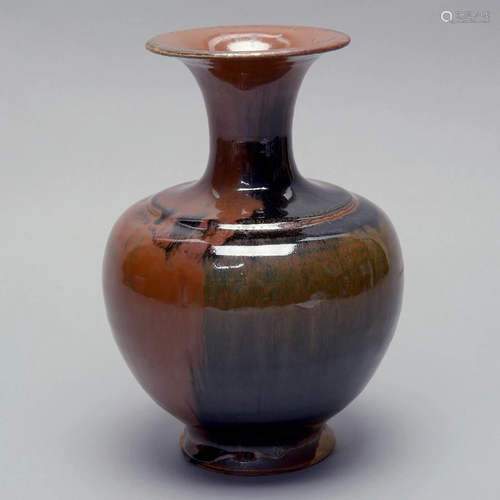 Rare Chinese Persimmon Glazed Baluster Vase