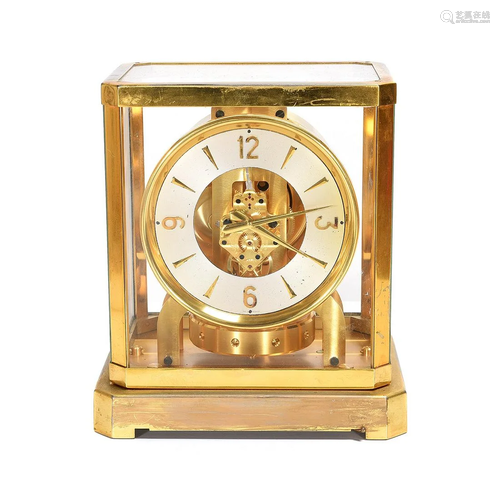 Jaeger-LeCoultre Atmos Brass and Glass Mantle Clock.