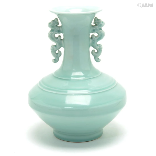 Clair De Lune Glazed Bottle Vase.