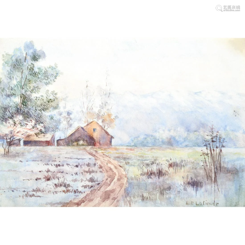L.P. Latimer, California Landscape, Watercolor