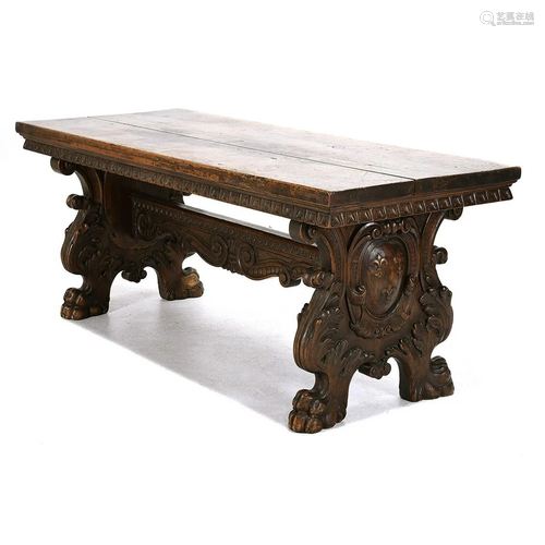 Renaissance Revival Walnut Table Top on a Horner…