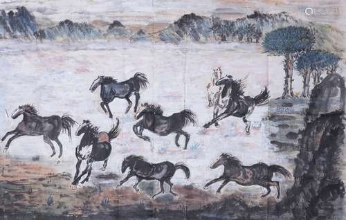 A CHINESE PAINTING OF HORSE