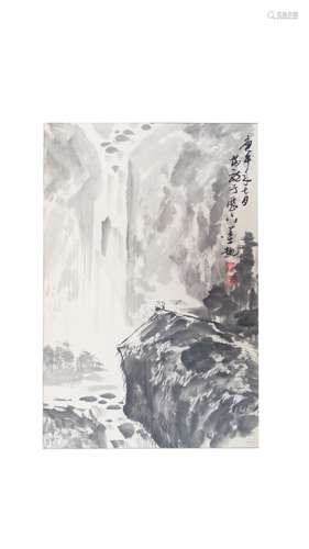 黑伯龙 山水 纸 轴