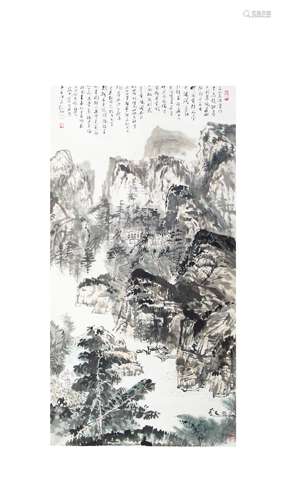 王学忠 山水 纸 镜心