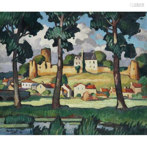 GASTON BALANDE (1880 1971) VIEUX CHÂTEAU EN POITOU…