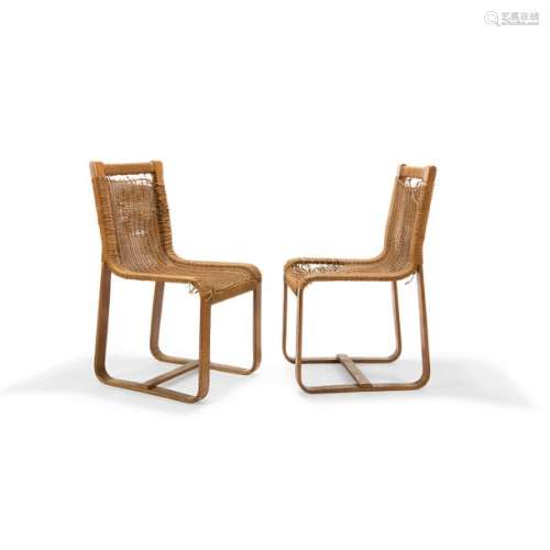 GIUSEPPE PAGANO (1896 1945) Paire de chaises à str…
