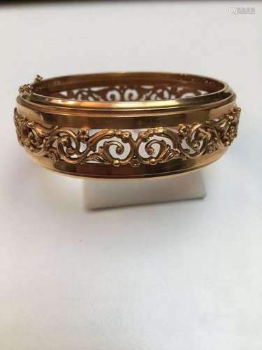 750 thousandths gold opening band bracelet centred…