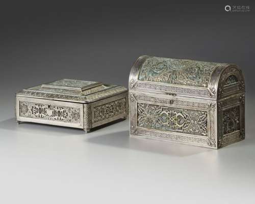 TWO HISPANO MORESQUE STYLE ELECTROTYPE BOXES