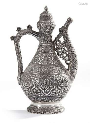 AN INDIAN SILVER EWER