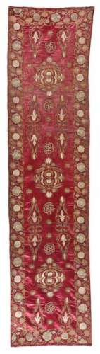 AN OTTOMAN EMBROIDERED HANGING PANEL