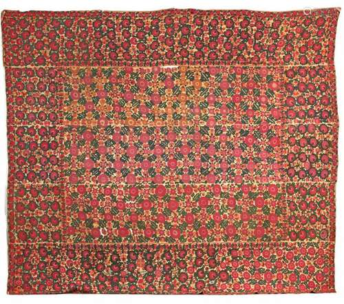 AN URA TUBE SILK EMBROIDERED LINEN PANEL (SUSANI)