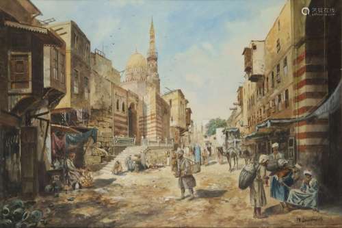 A LARGE PAINTING DEPICTING EGYPT CAIRO