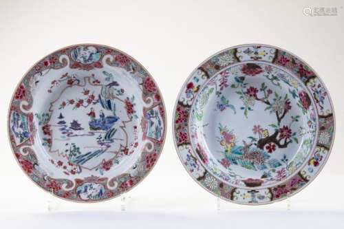 TWO CHINESE FAMILLE ROSE DISHES
