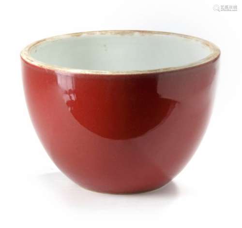 A CHINESE COPPER RED GLAZED JARDINIERE
