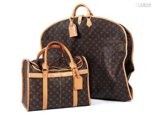 LOUIS VUITTON Reisetasche und Kleidersack