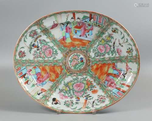 large Chinese rose medallion platter, possibly 19th c.